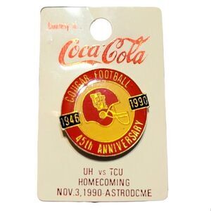VTG University of Houston Cougar Football 90s Astrodome Coca Cola Homecoming Pin